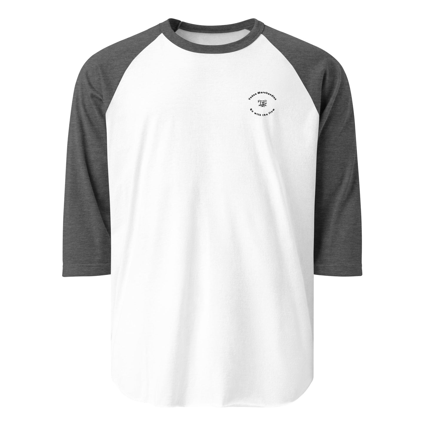 3/4 sleeve raglan shirt - Vedea MerchandiseWhite/Heather CharcoalXS
