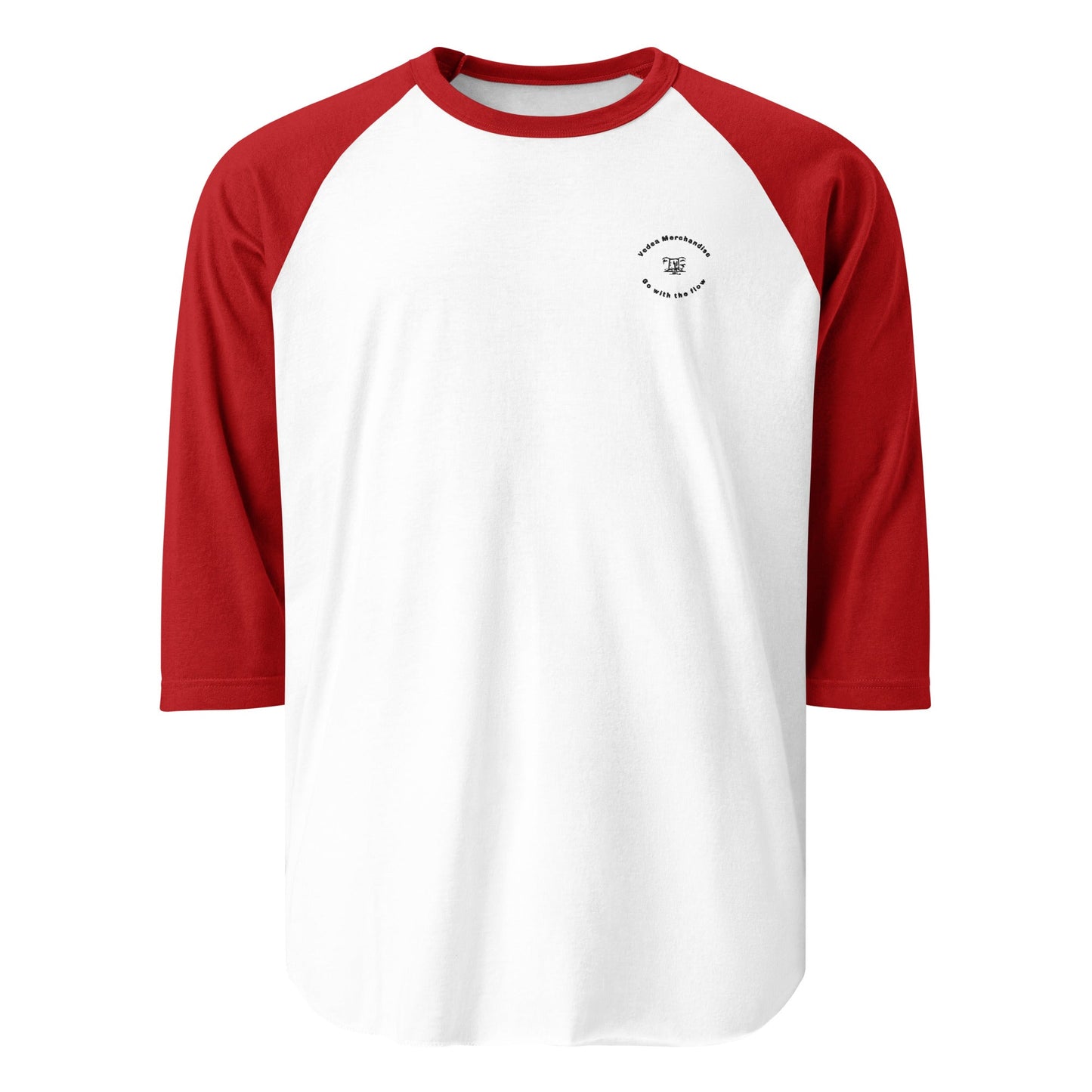 3/4 sleeve raglan shirt - Vedea MerchandiseWhite/RedXS