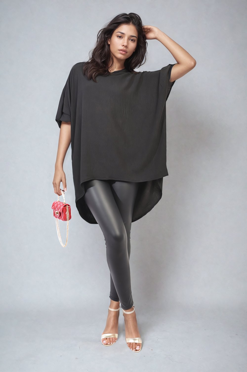 Balloon Sleeve Oversized Top - Vedea MerchandiseS/MCoral