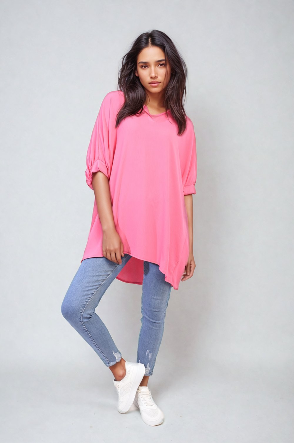 Balloon Sleeve Oversized Top - Vedea MerchandiseS/MCoral