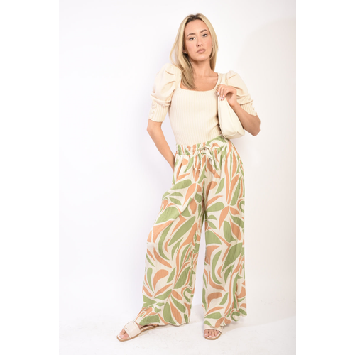 Abstract Pattern Wide Leg Trousers