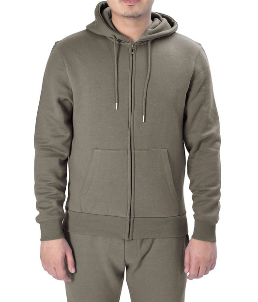 MENS ZIP HOODIE KHAKI L