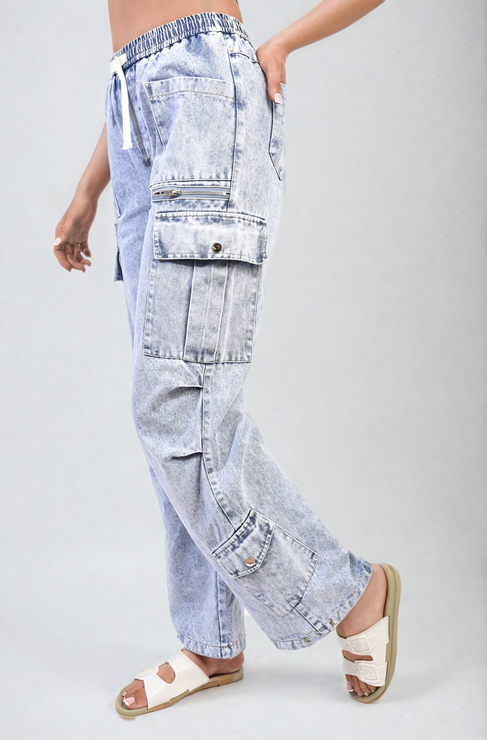 Women's Cargo Jeans - Multi Pocket