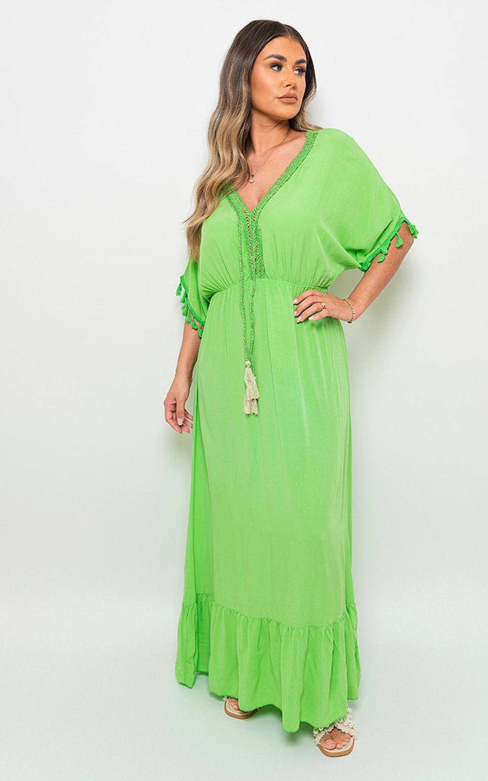 Women's Rope Tassel Detail Maxi Dress