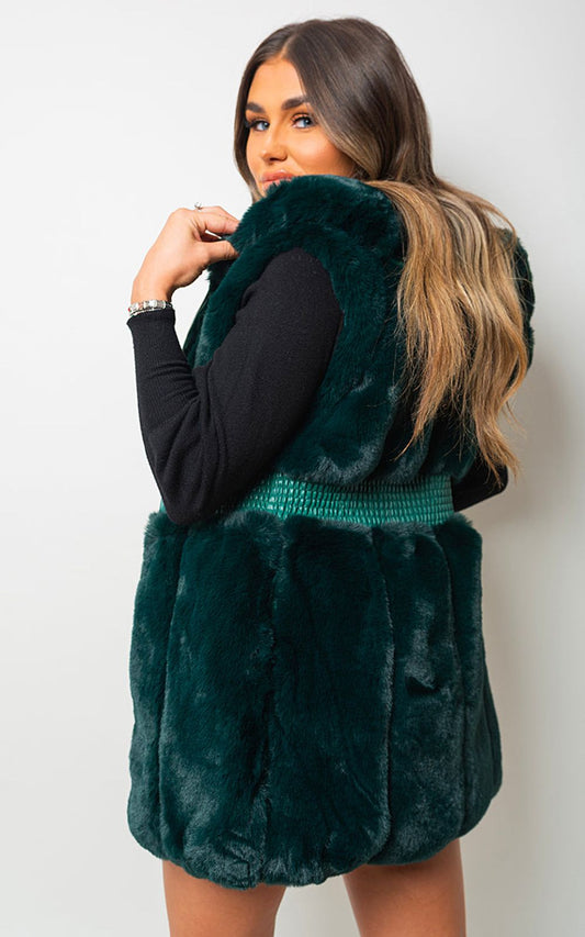 Faux Fur Zip Up Gilet