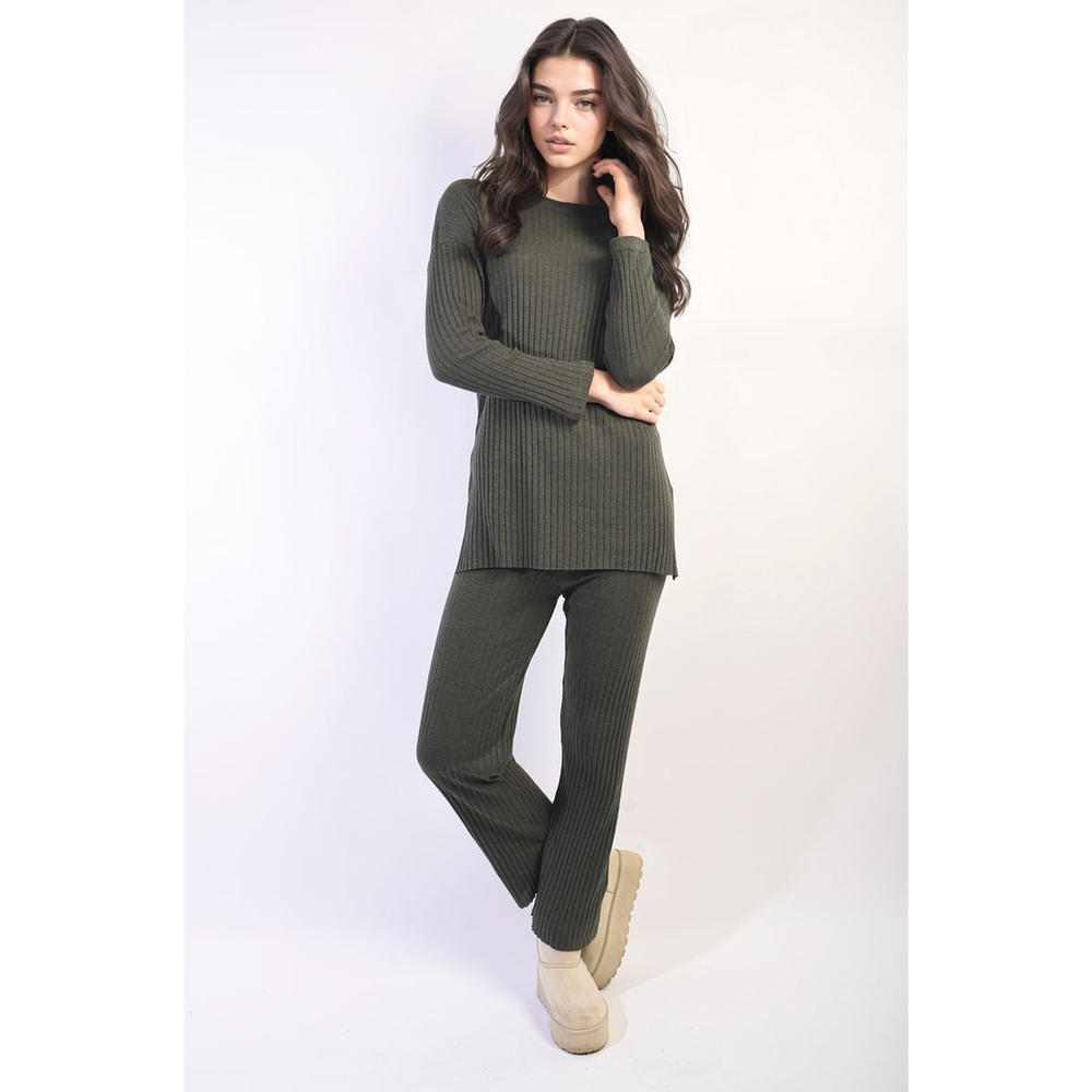 Women's Knitted Top And Trouser Co-Ordinated Set