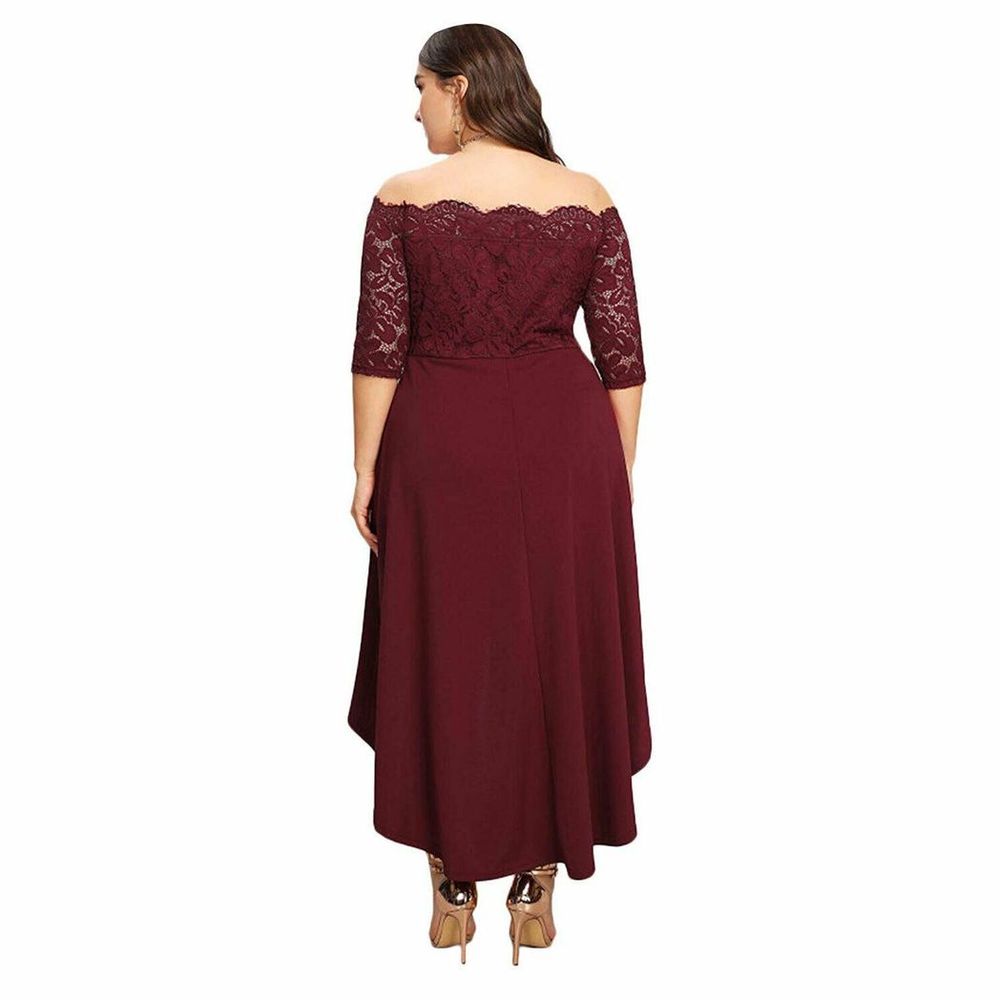 Flo Midi party dress – Wine, XL/2XL/3XL/4XL.