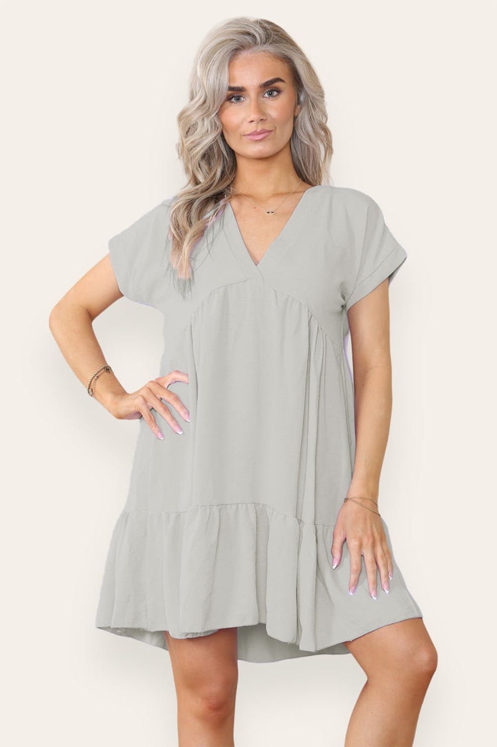 Fancy Style Tiered Smock Dress