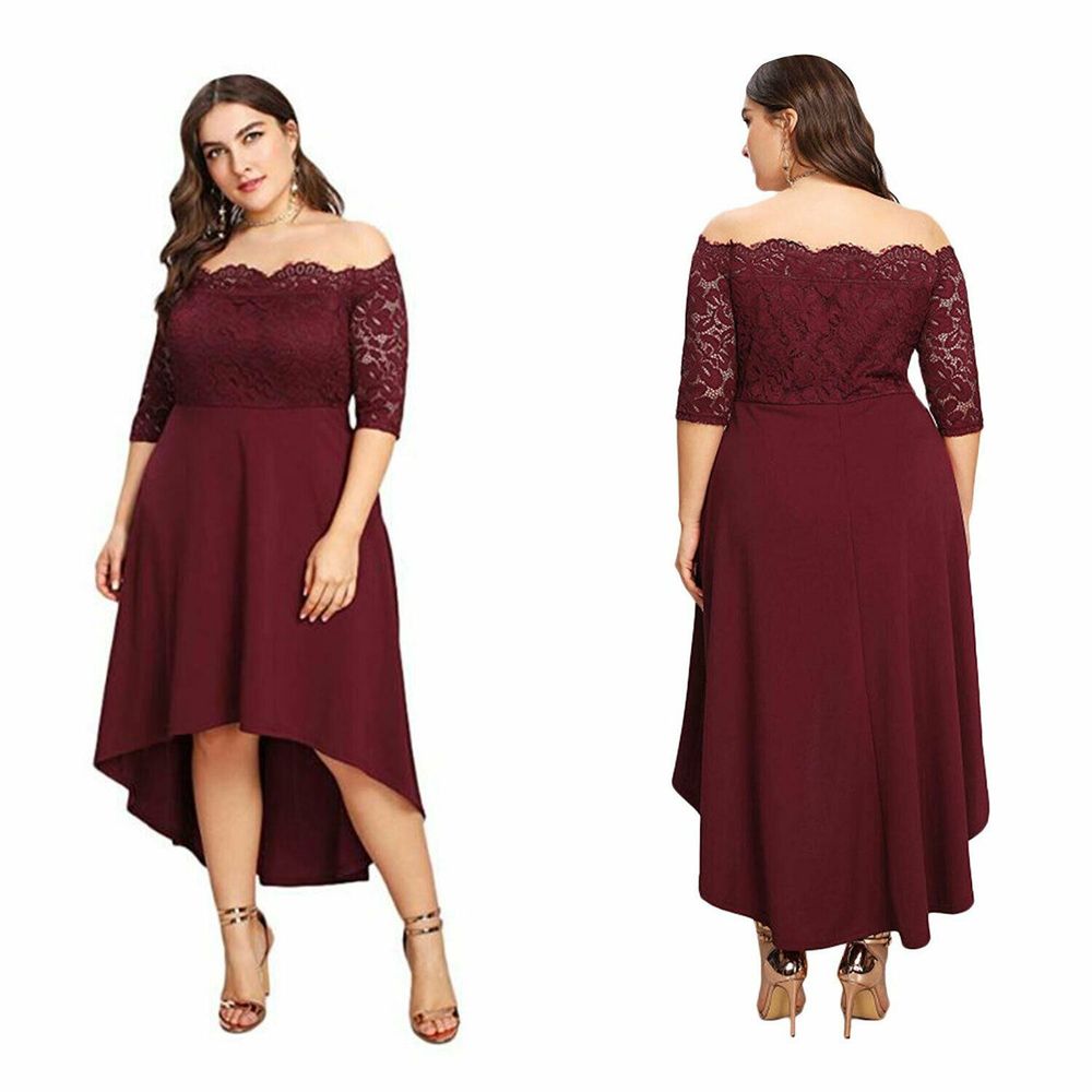 Flo Midi party dress – Wine, XL/2XL/3XL/4XL.