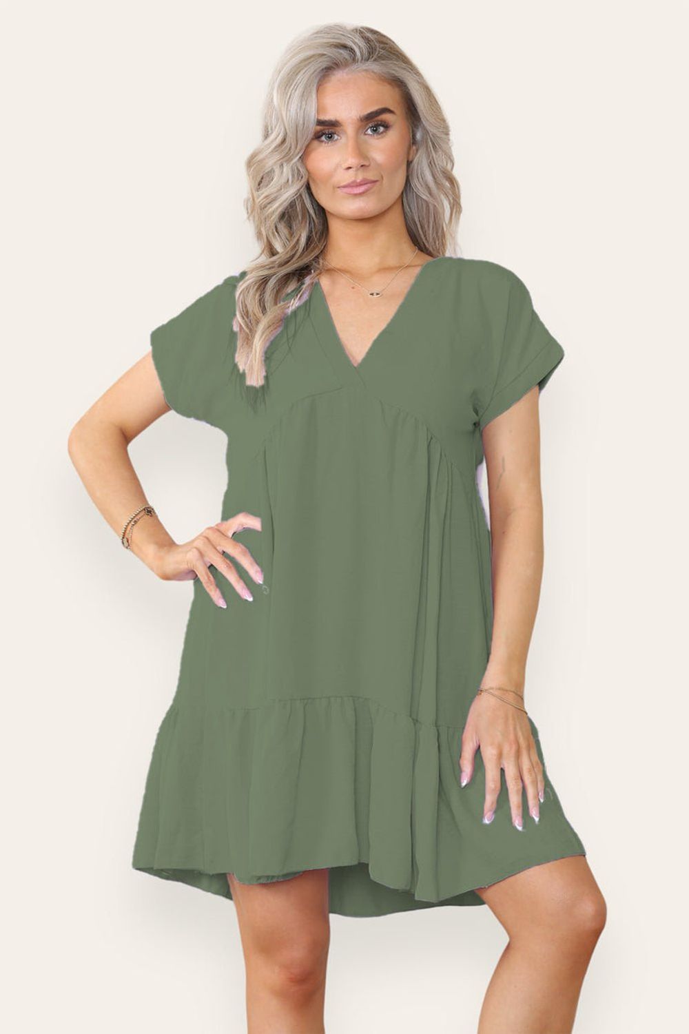 Fancy Style Tiered Smock Dress