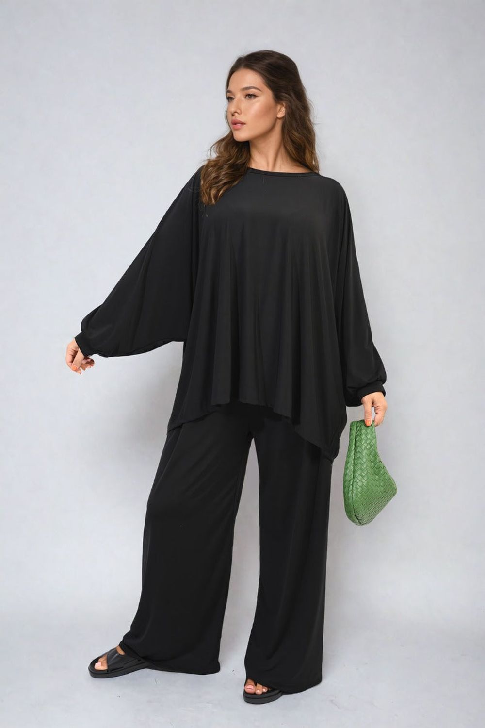 Women's Oversized Top and Wide Leg Trousers Set