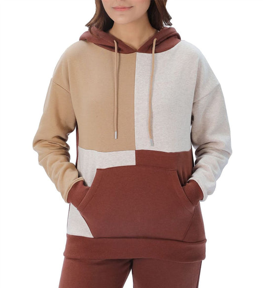 LADIES PATCH HOODIE Medium TOFFE/CHOC