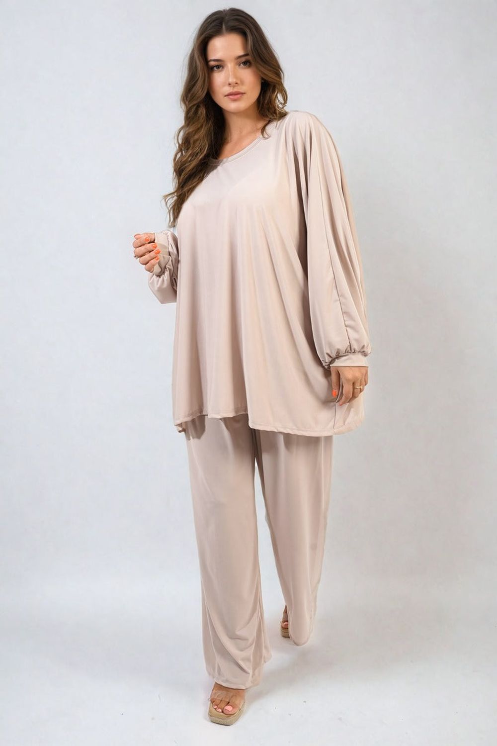 Women's Oversized Top and Wide Leg Trousers Set