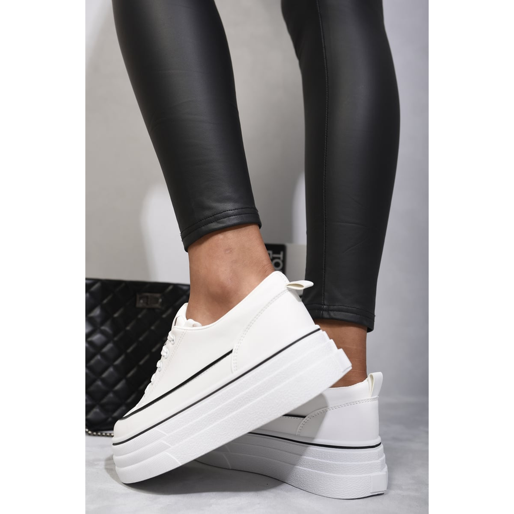 Platform Wedge Lace Up Trainers