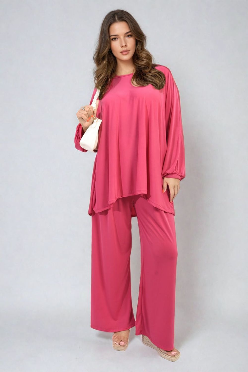 Women's Oversized Top and Wide Leg Trousers Set