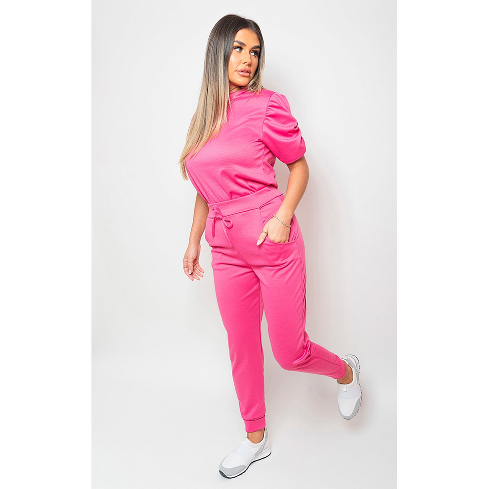 Women's Ruched Sleeve Top & Trousers Co-Ordinated Set