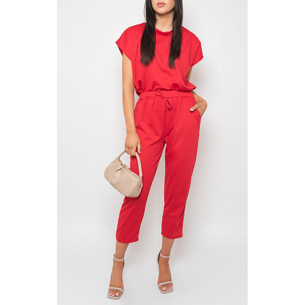 Women's Short Sleeve Boxy Lounge Wear Co-Ordinated Set