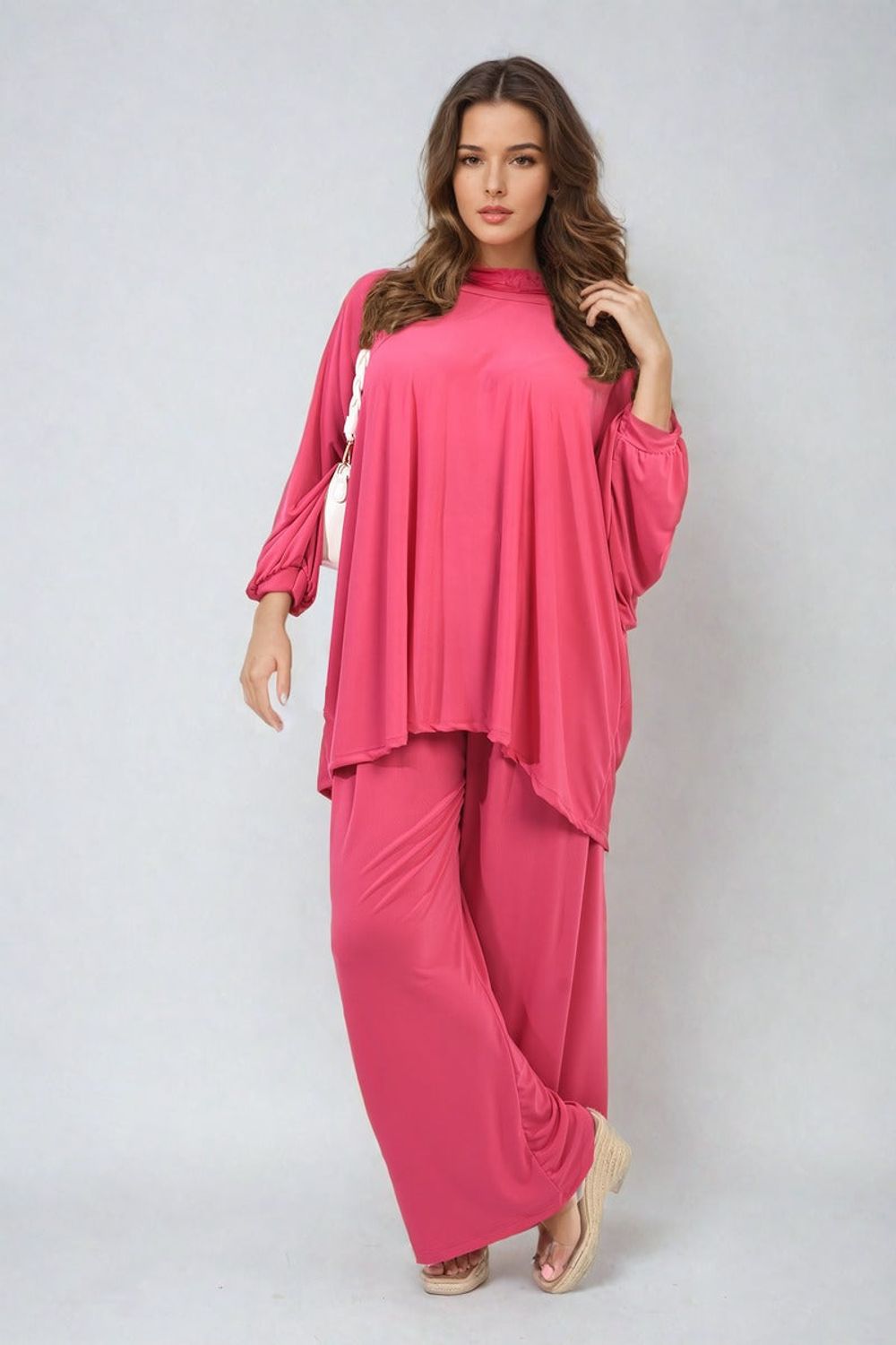 Women's Oversized Top and Wide Leg Trousers Set