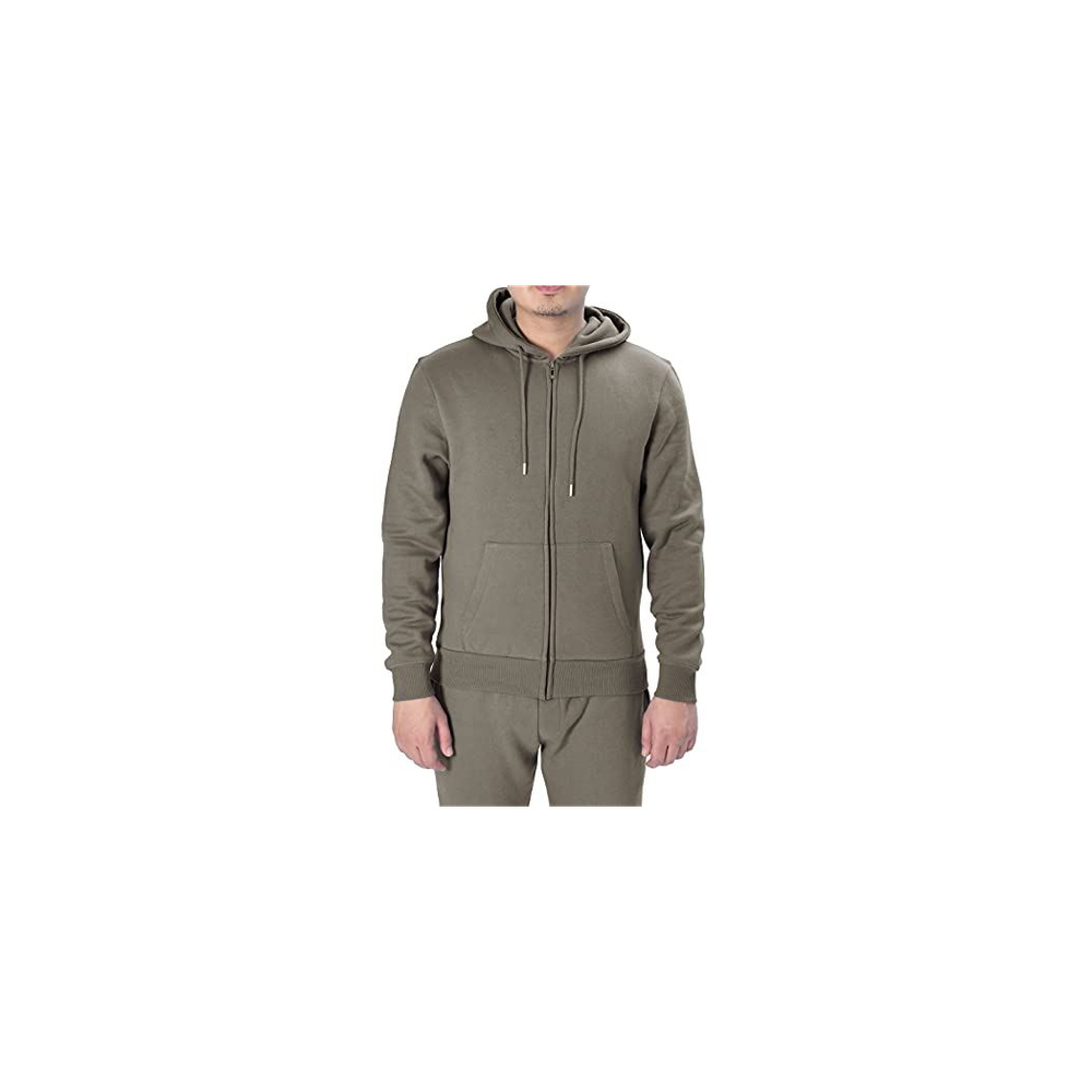 MENS ZIP HOODIE KHAKI L