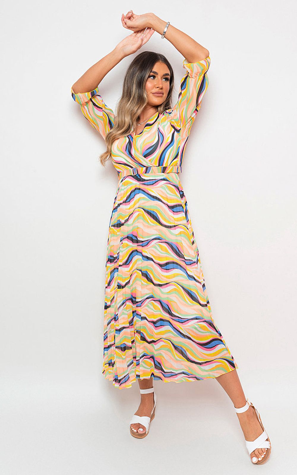 Women's Long Sleeve Maxi Dress with Belt